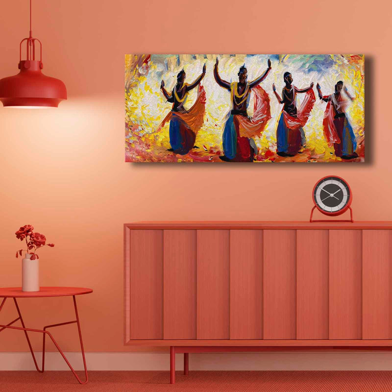 Vibrant Dance Silhouettes Canvas Wall Art