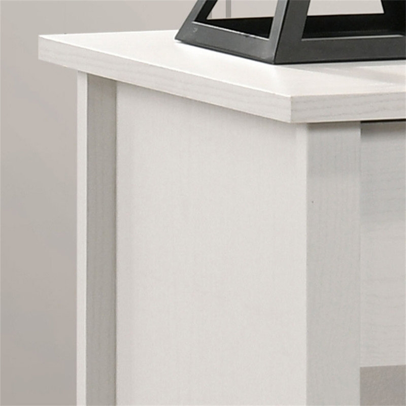 Seraphiel 20"W White 1-Drawer Nightstand Bedside Table, White