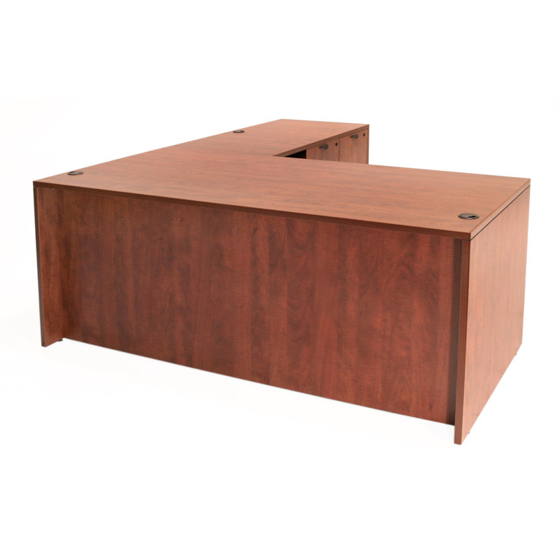 Bureau avec tiroir à double caisson Nevjana L, Cerisier, H 29 po x l 60 po x P 65 po