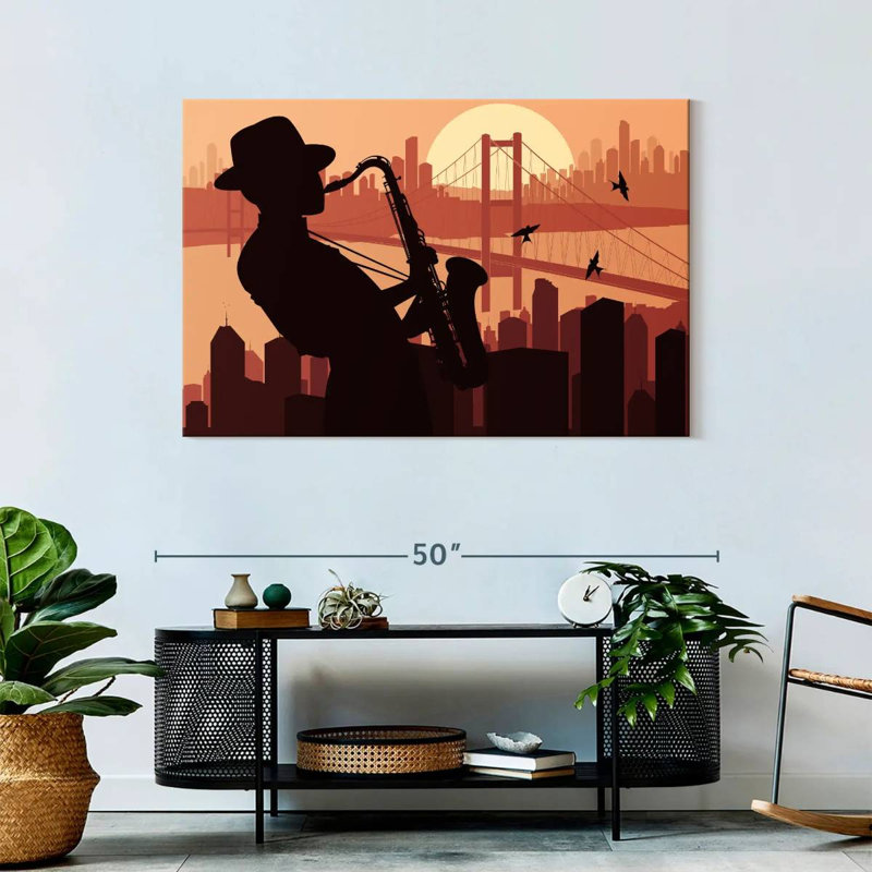 Abarca Sax Player Silhouette, 30" H x 45" W