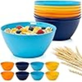 Wheat Straw Unbreakable 28 Oz. Stackable Cereal Bowls For Snacks & Ice Cream (Set Of 8) 6-Inch Reusable, BPA-Free, Dishwasher Safe Dinnerware