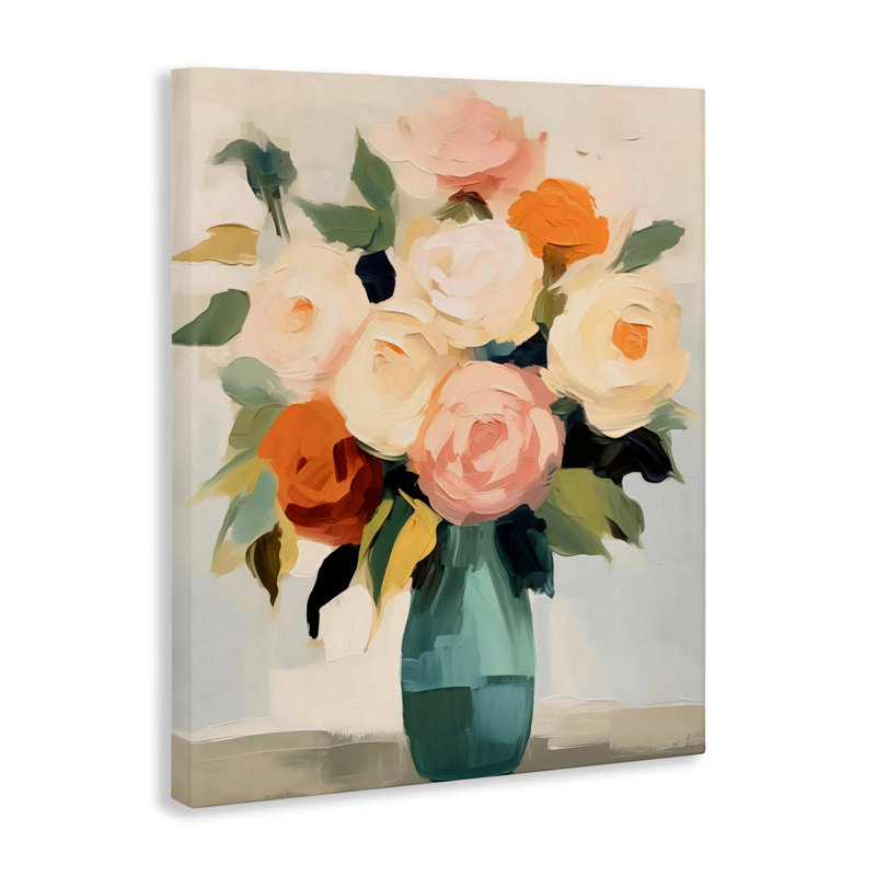 Soft Hued Roses Vase Canvas, design by LSR Creative Studio, 30" H x 24" W