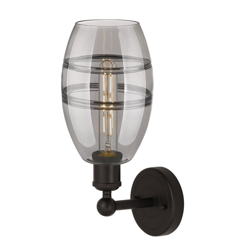 Applique murale en acier Bettylou, Gris fumée clair, H 10,38 po x l 5,88 po x P 7,44 po, Bronze huilé