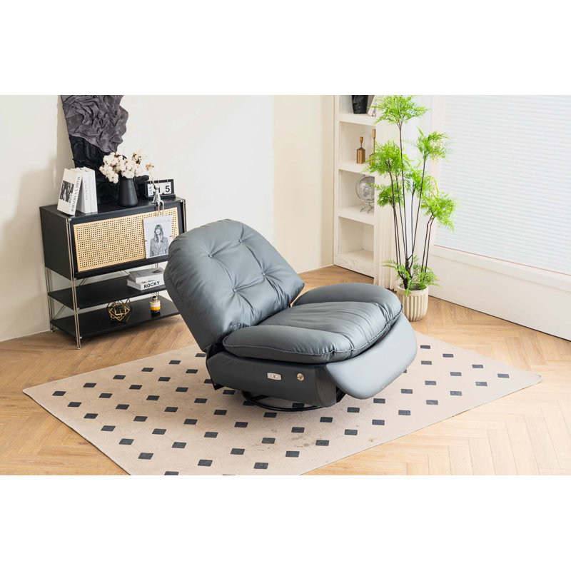 Fauteuil inclinable en cuir Albia, Similicuir gris foncé