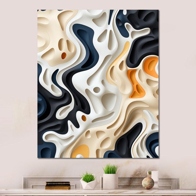 - Impression d'art mural abstrait en métal, H 32 po x l 16 po x P 1 po