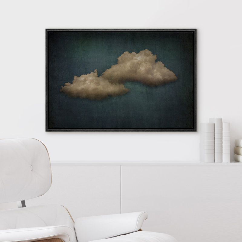 Oeuvre de décoration murale pastel vert pastel bleu marine abstrait ciel moderne minimaliste relaxant, Noir, noir, noir, noir