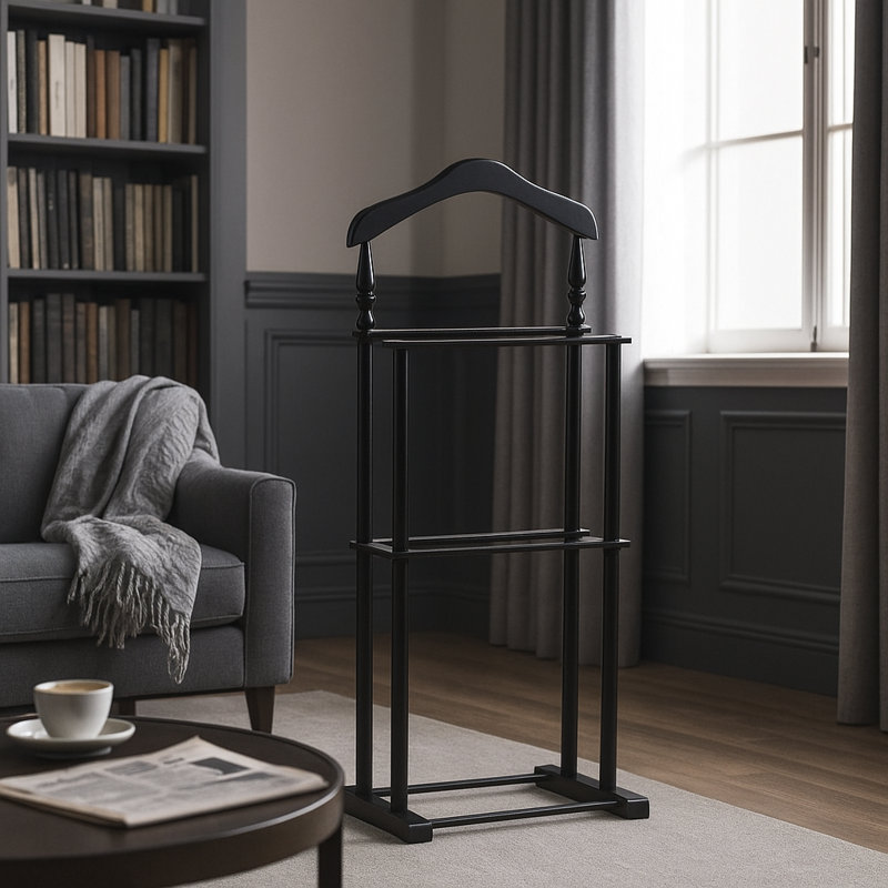 Funderburg Freestanding Valet Stand, Black