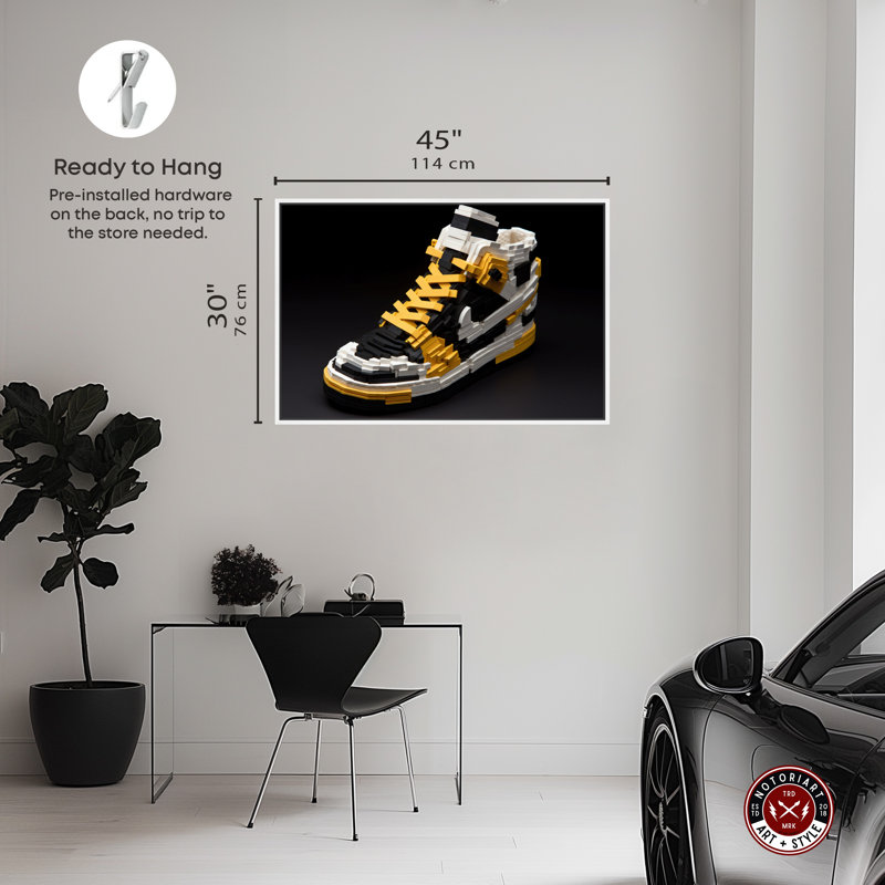 Sneaker Notoriart, 1 pièce, galerie noire, Cadre blanc, H 31 po x l 46 po