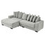 Canapé-lit modulaire en L en gris à 3 places en L, avec repose-pieds réglables et siège confortable rembourré gris avec structure convertible-2106105500-2106105502