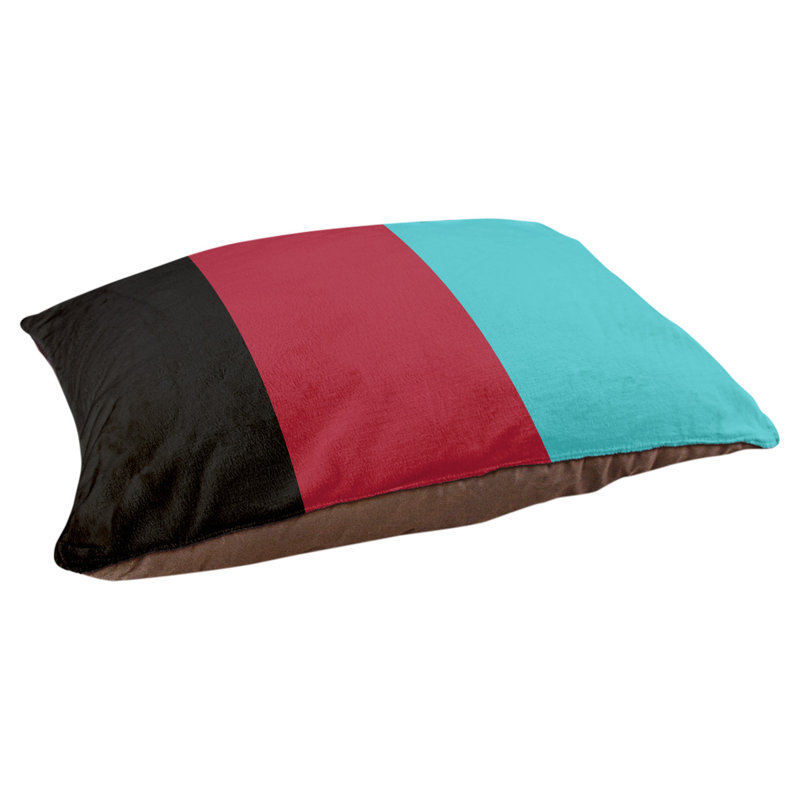 Coussin Arizona, Noir / rouge Sedona / bleu sarcelle, Très grand (l 50 po x P 40 po x H 17 po)