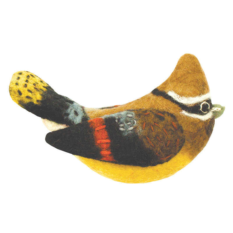 Figurine suspendue cèdre waxwing jardin oiseau