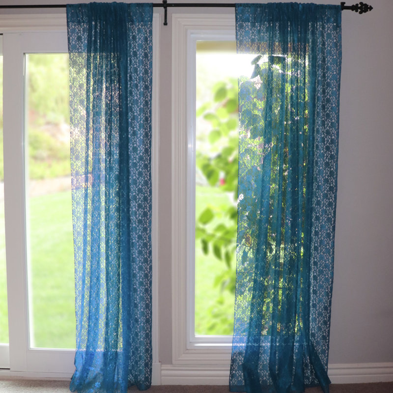 Pateros Lace Sheer Curtain Single Panel, 58" W x 84" L, Plum
