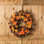 Couronne de soie BlazingDahlia, citrouille, gourde avec feuilles bourgogne et baies-893669776