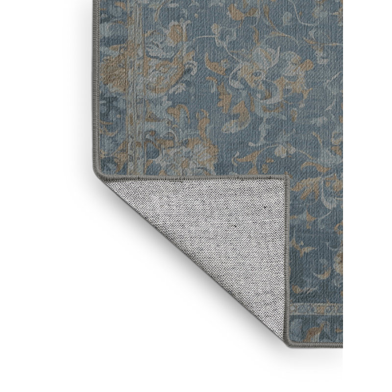 Machine Washable Gray Area Rug, Rectangle 6' x 9'