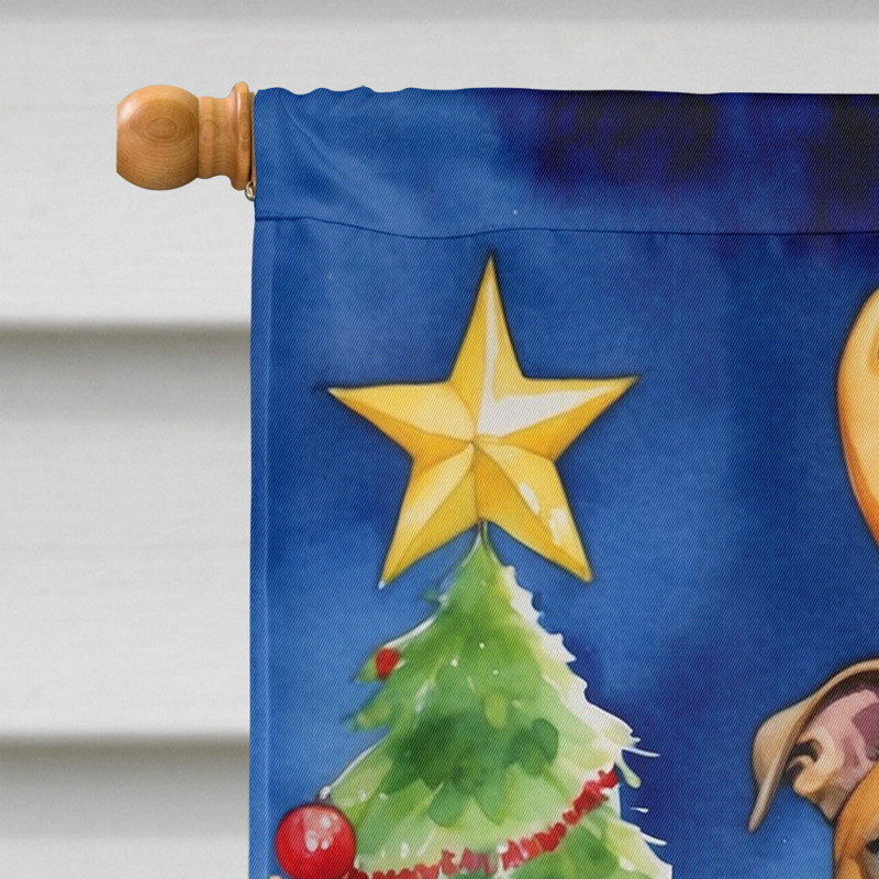 Drapeau de Noël maison de renne, Staffordshire bull terrier