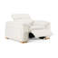 Gregory - Fauteuil inclinable moderne en cuir blanc cassé