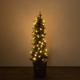 49" Artificial Christmas Medium LED Pine Tree Planter, Green