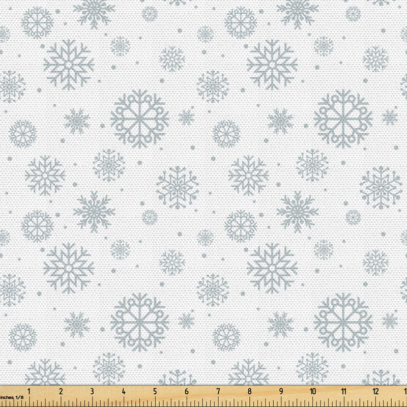 Ajsha Elaborate Snowflake Motifs Fabric
