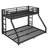  Metal Bunk Bed - Noise Reduced Design for Teens & Adults, No Box Spring Needed, Black-337540148