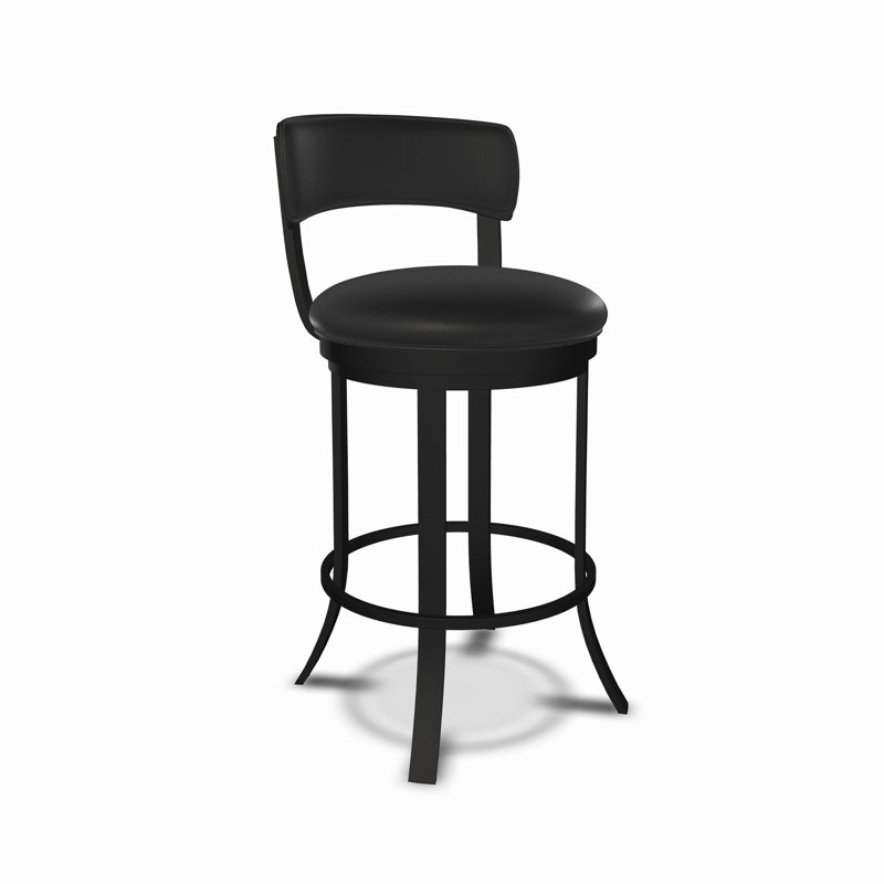 Tabouret de bar et de comptoir Bulmore, Tabouret de comptoir (siège d'une hauteur de 26 p, Noir réglisse, Onyx sable