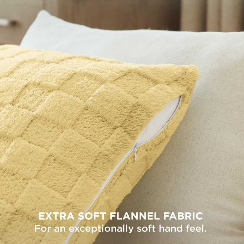 Bedsure Checkered Throw Pillow Covers, Light Yellow