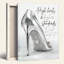 «Silver High Heel Shoe» avec motif d'étoiles sur toile tendue, reproduction de peinture à l'huile pour chambre ou salon-856229654