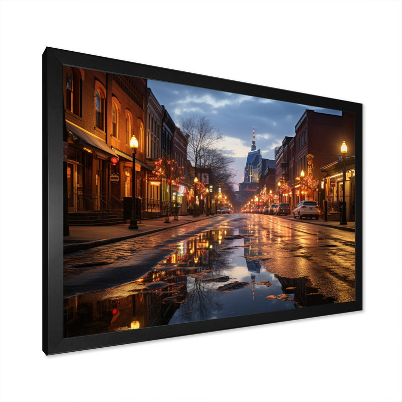Nashville, ville de nuit, Cadre photo noir, H 30 po x l 40 po x P 1,5 po