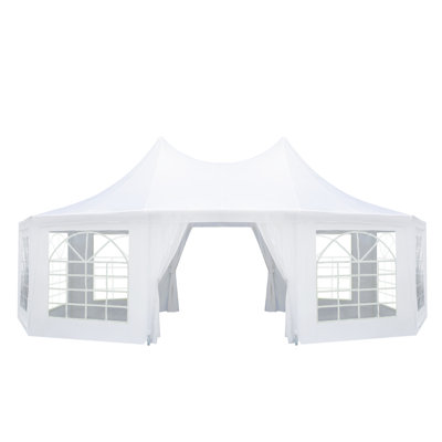 26 X 19Ft Party Tent, Octagonal Heavy Duty Canopy With 8 Removable Sidewalls & 2 Pull-Back Doors, Outdoor Gazebo Pavilion Shelter For Party, Event
