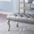 Tufted Fabricupholstered Bench With Nailhead Trim-1966814300