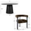 Ensemble de table de salle à manger pour 4 personnes Carlen avec table ronde de 52 po et 4 chaises rembourrées en velours-104562067