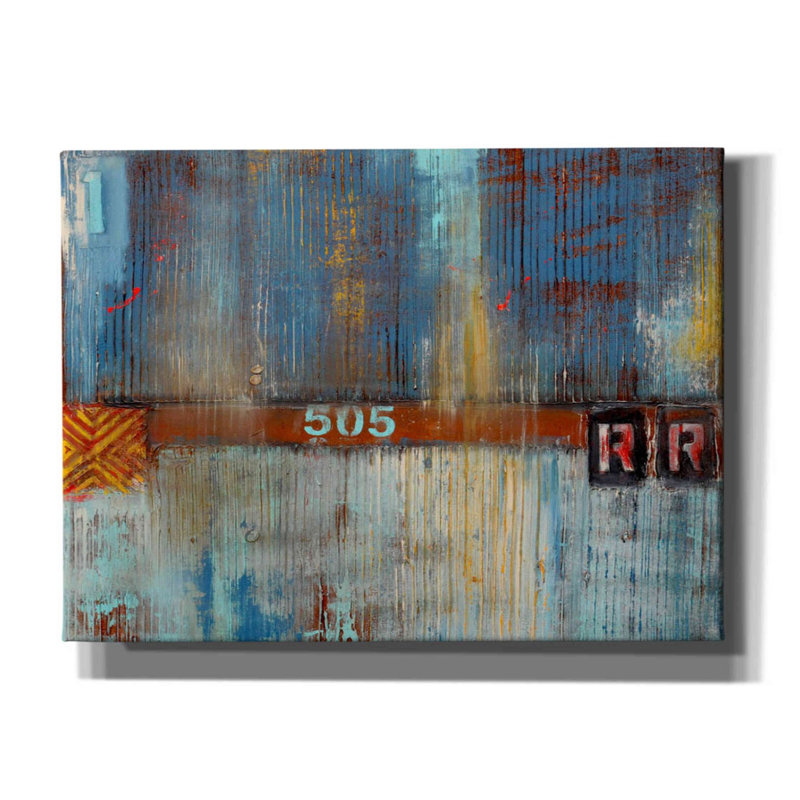 «Eping Graffiti 'Crossing The Tracks I» par Erin Ashley, art mural sur toile, H 40 po x l 54 po x P 1,5 po