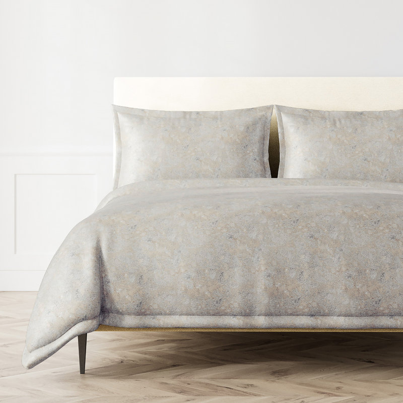 Terrazzo Silver 3 Piece Duvet Cover Set, King Duvet Cover + 2 King Shams