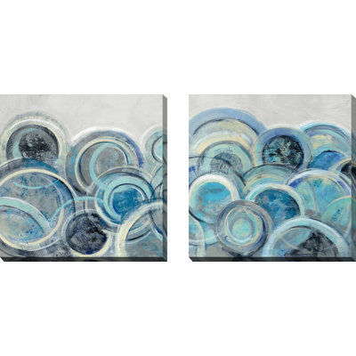 «Variation Blue Gray II», ensemble de 2 reproductions de peintures à l'acrylique