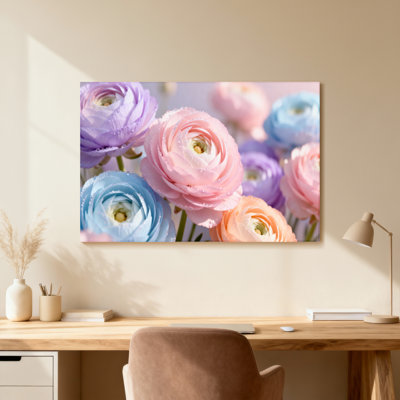 Plantes et fleurs fleurs pastel avec gouttes de rosée
