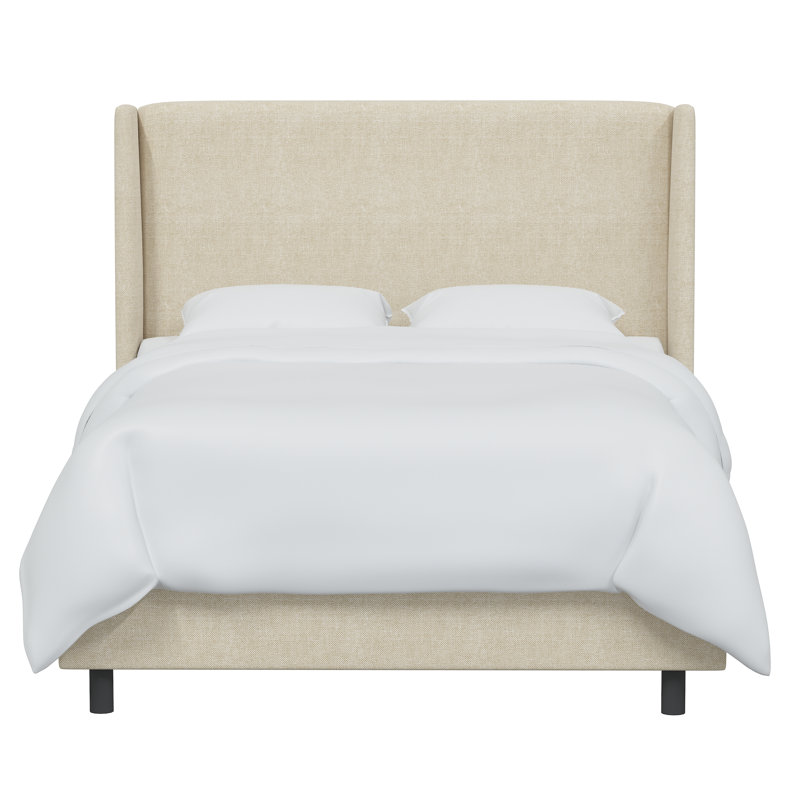 Bellfield Upholstered Wingback Bed, Milsap Canvas Sustain® Tweed, California King
