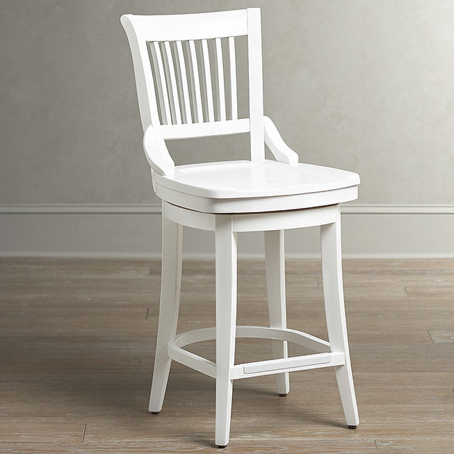 Tabouret de bar pivotant & Arguelles, Blanc, Tabouret de bar (hauteur du siège 34 po)
