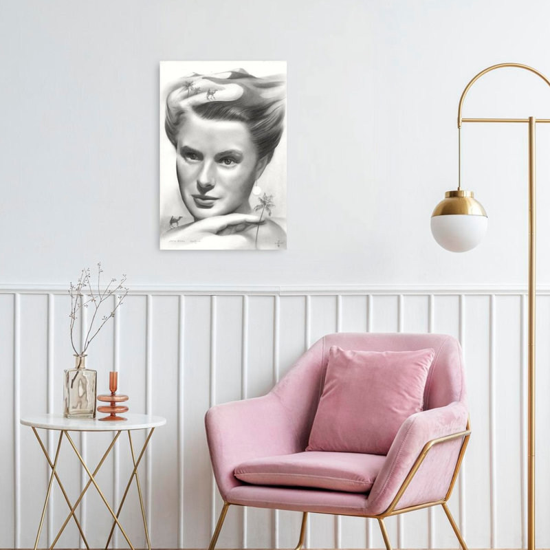 Elegant Desert Dream Classic Dreamy Elegant Palm Tree Landscape Portrait Wall Art Print, 24" H x 16" W