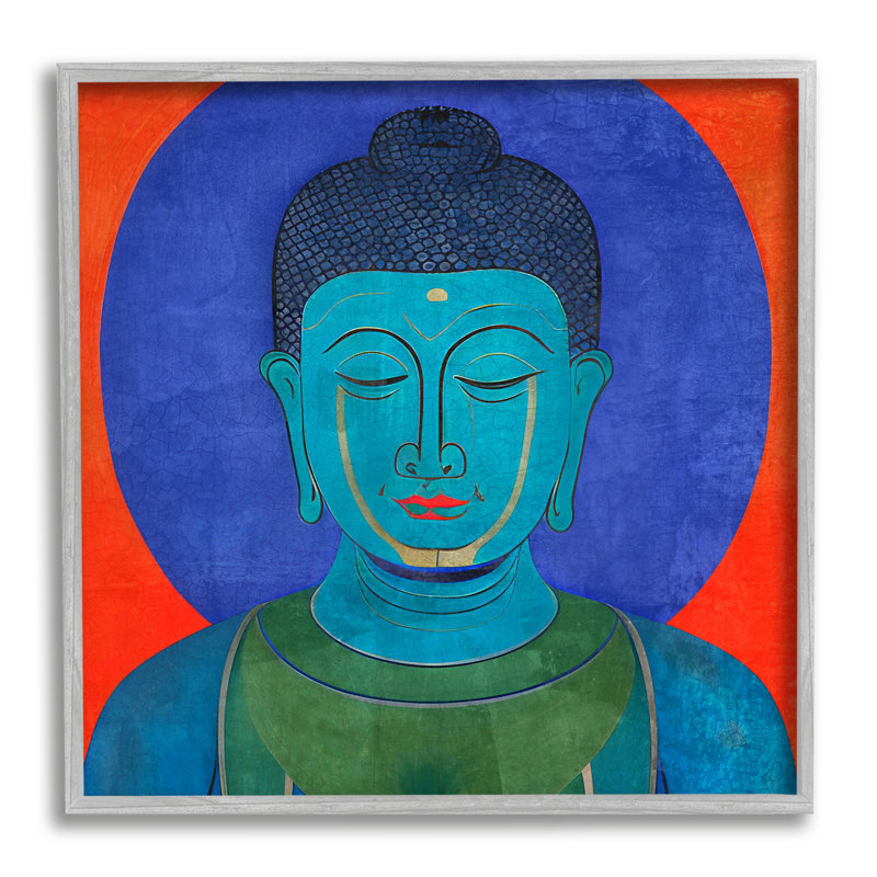 Vivid Buddha Portrait, estampe numérique encadrée par Elena Ray, Estampe numérique Farmhouse, H 17 po x l 17 po x P 1,5 po