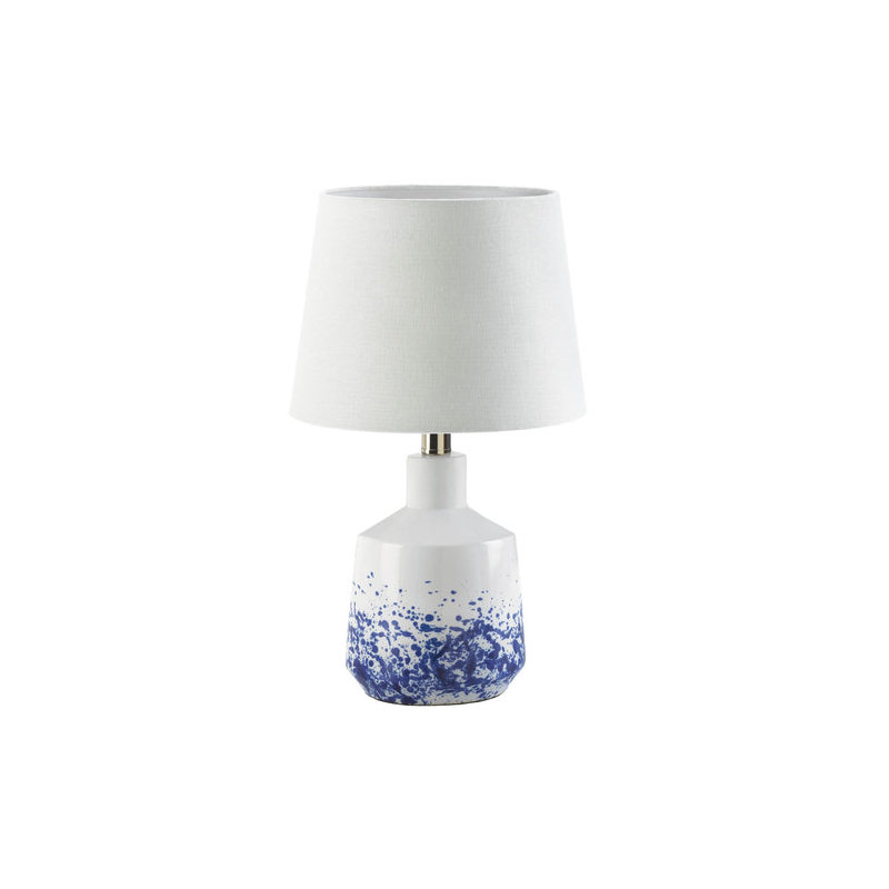 Lampe de table blanche et bleue
