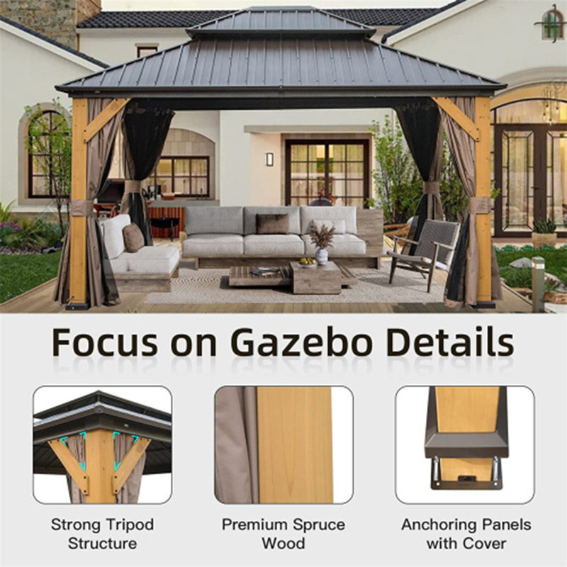 Cedar Hardtop Gazebo – Rustic & Strong