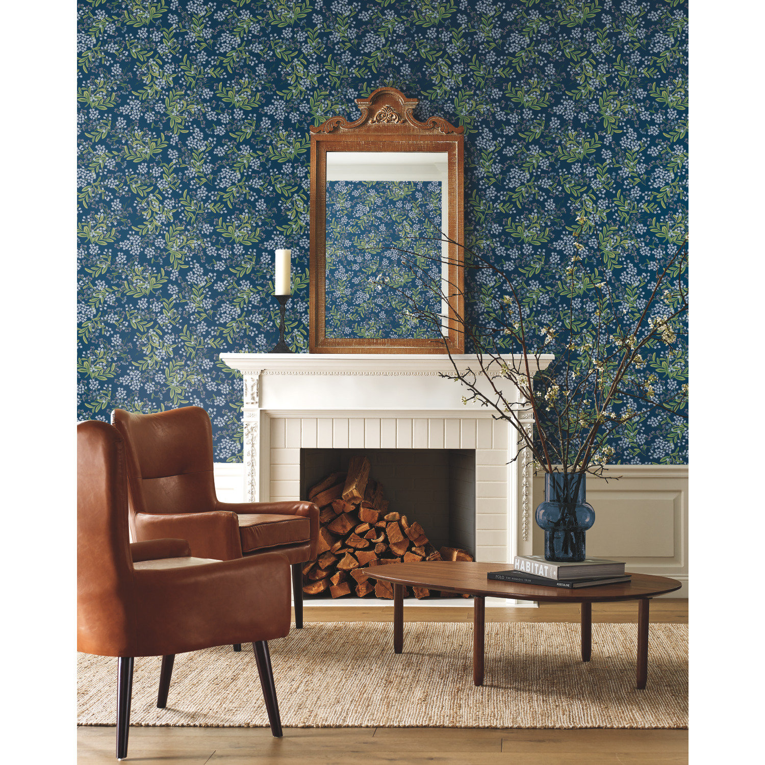 Cornflower Wallpaper Double Roll, Purple/Green