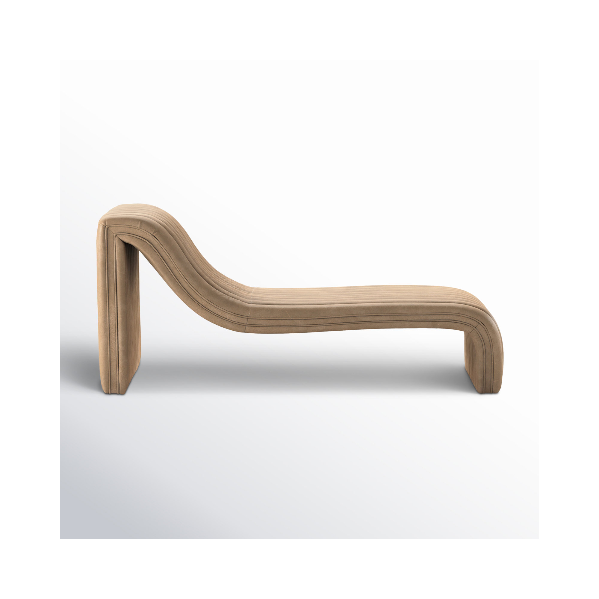 Brandt Upholstered Chaise Lounge, Palmero Drift Genuine Leather
