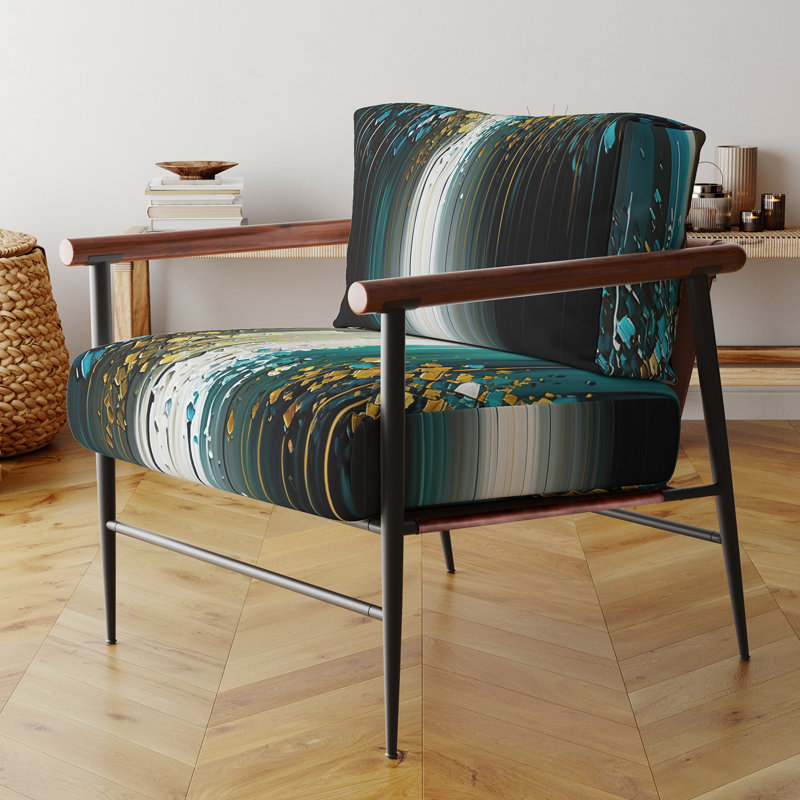 Das - Fauteuil d'appoint géométrique abstrait en velours, Doré