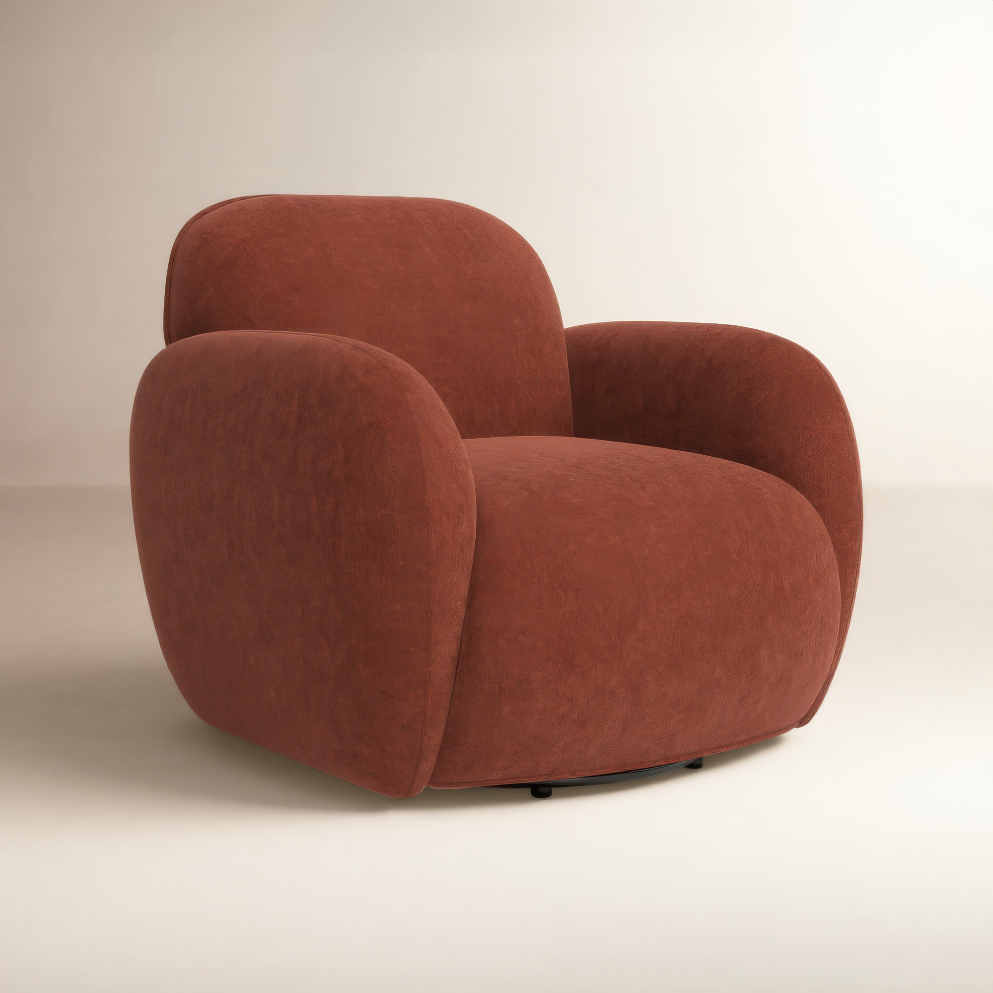 Soria Swivel Armchair, Honeycomb Caramel Chenille