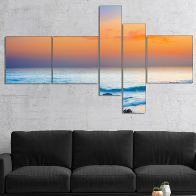 « orange coucher panorama », reproduction de photo à multiples images sur toile