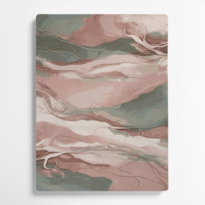 Abstrait paysage 91, art mural en métal brun, H 12 po x l 18 po