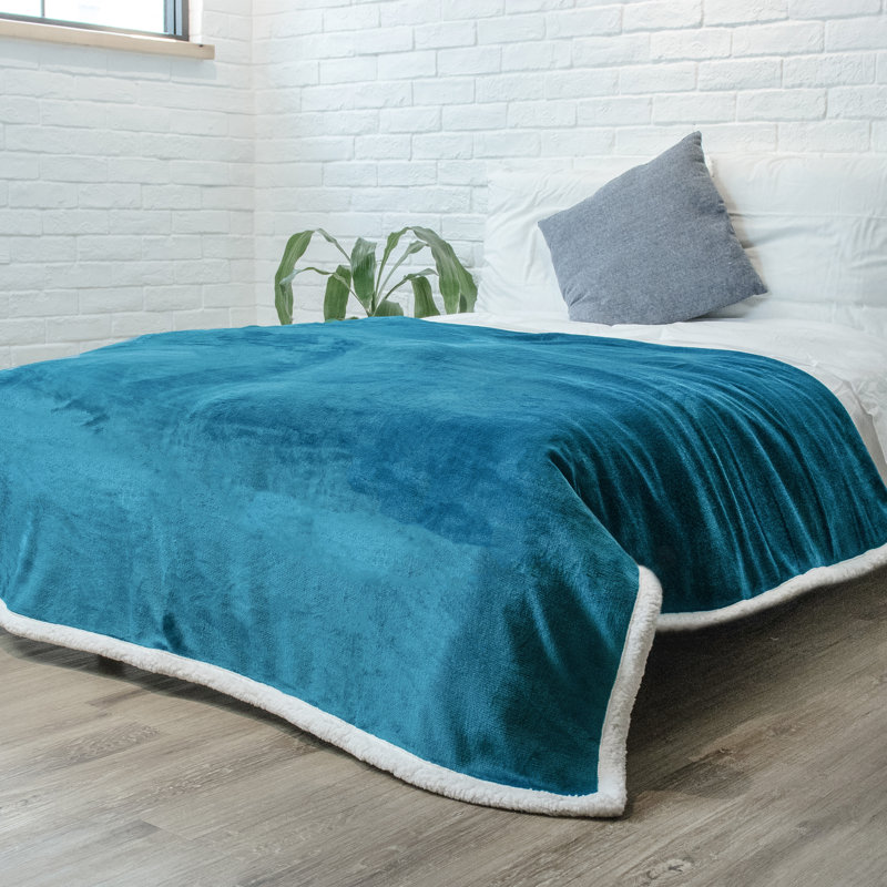 Couverture confortable de qualité supérieure, Bleu sarcelle, 50 po x 60 po