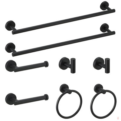 8-Pieces Bathroom Accessories Set, Stainless Steel Bathroom Hardware Set, Bath Towel Bar Set, Towel Racks For Bathroom Wall Mounted.