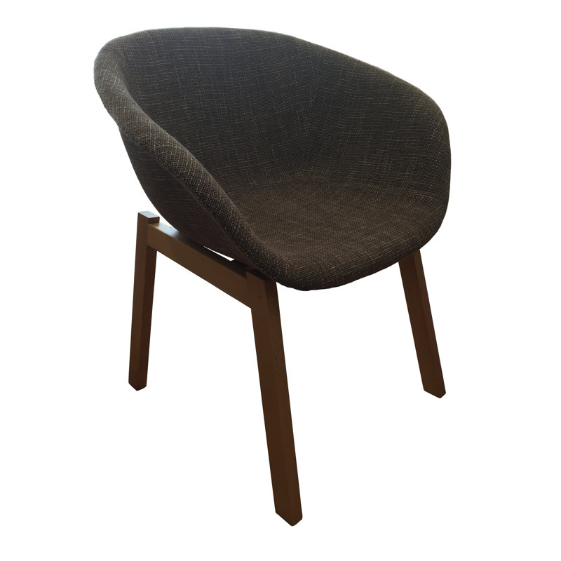 Chaise avec accoudoirs rembourrée Gilly, Brun
