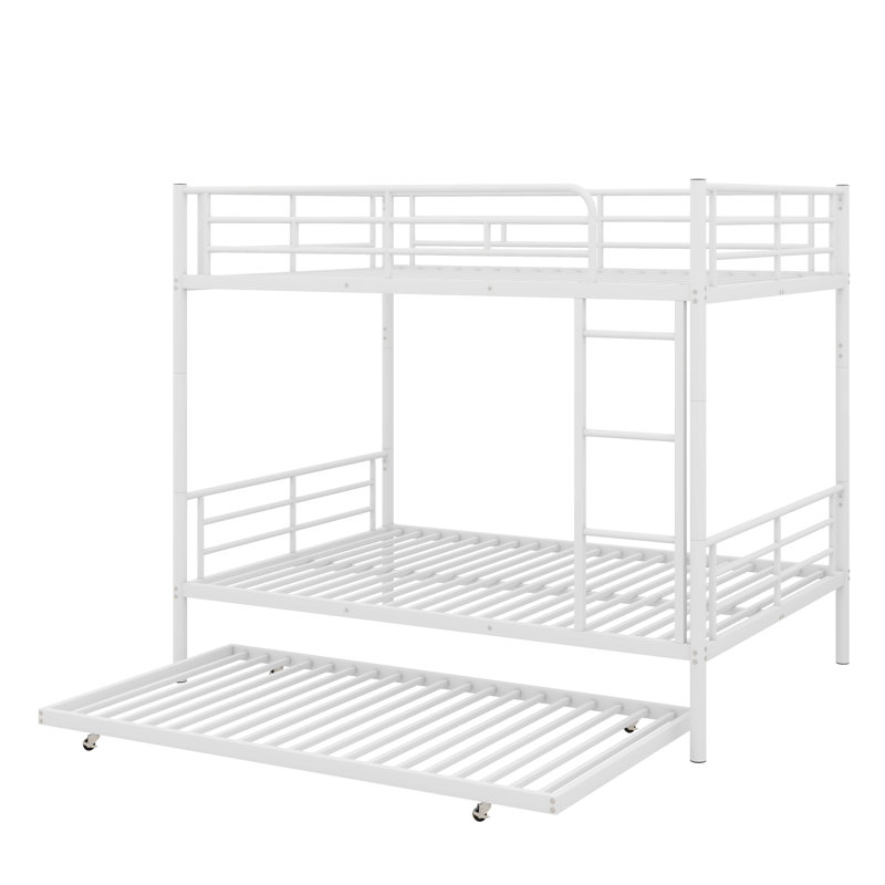 Anastazia Kids Bunk Bed with Trundle, Full Over Full, White